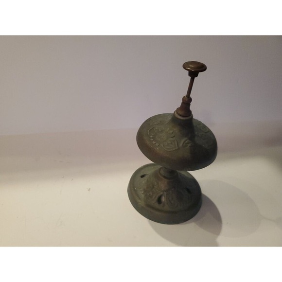 Vintage Sunflower Floral Design Brass Store Service Counter Hotel Bell..ITALY - Picture 4 of 6